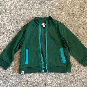 Lego Green Hoodie with Teal Zipper